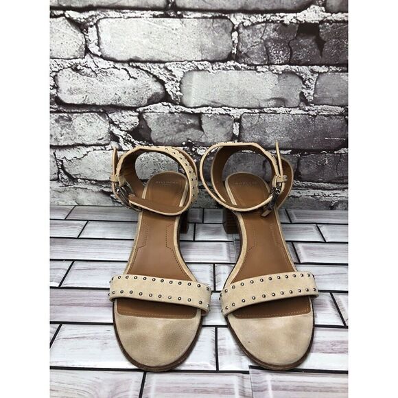 Givenchy Taupe Suede Leather Elegant Heel Studded Sandals Women sz 38EU/7.5M US - Picture 2 of 16
